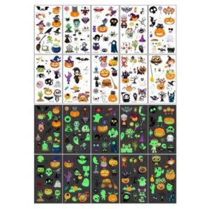 SpookyGlow – Świecące Tatuaże Halloweenowe (Ponad 100 tatuaży)